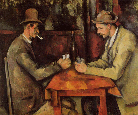 reproductie The card players van Paul Cezanne